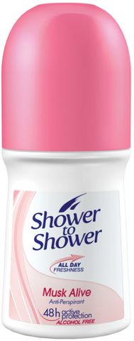 Shower to Shower - Ladies Roll On - Musk Alive - 50ml